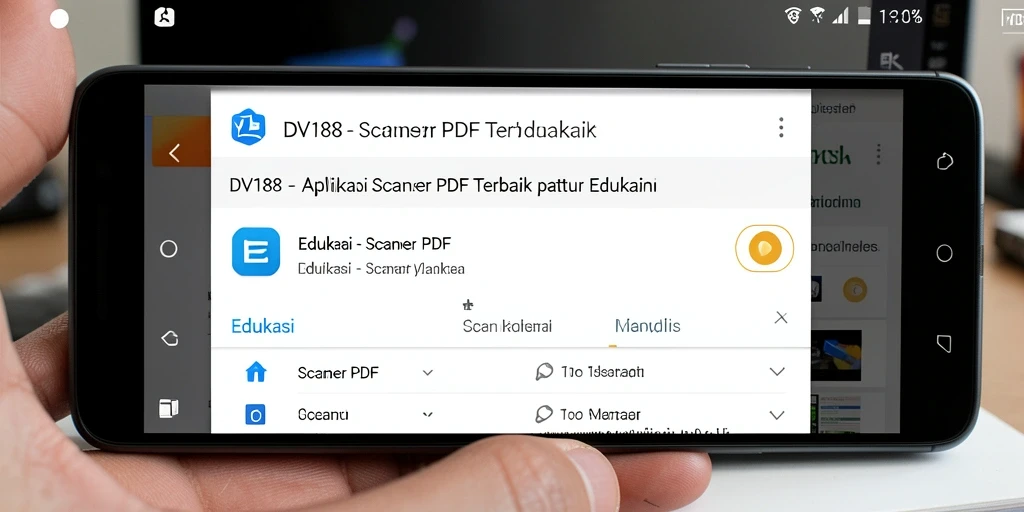 Antarmuka intuitif aplikasi Scanner PDF DV188 yang memudahkan pemindaian dokumen.