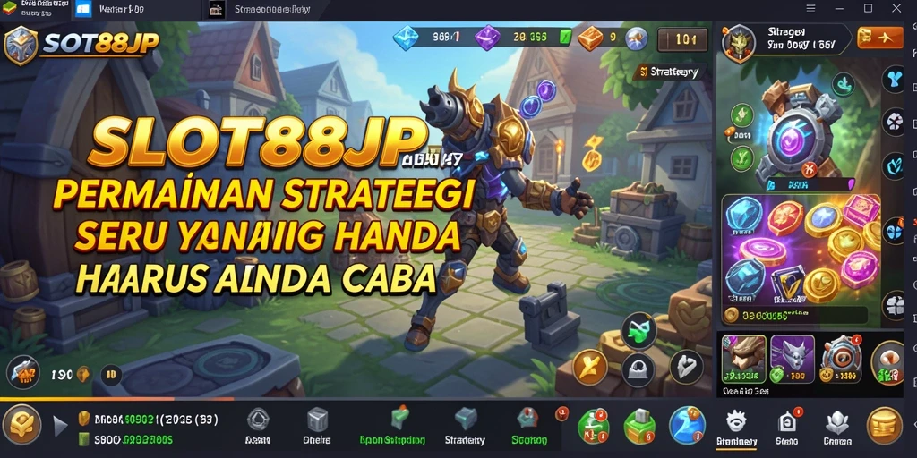 Tampilan antarmuka permainan SLOT88JP yang menarik dan strategis.