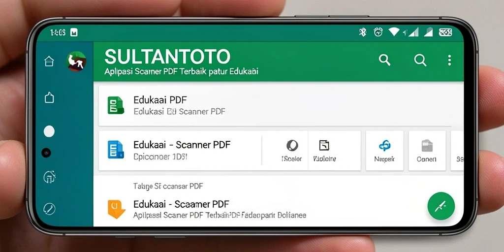 Antarmuka aplikasi SULTANTOTO menunjukkan fungsi pemindaian PDF yang praktis.
