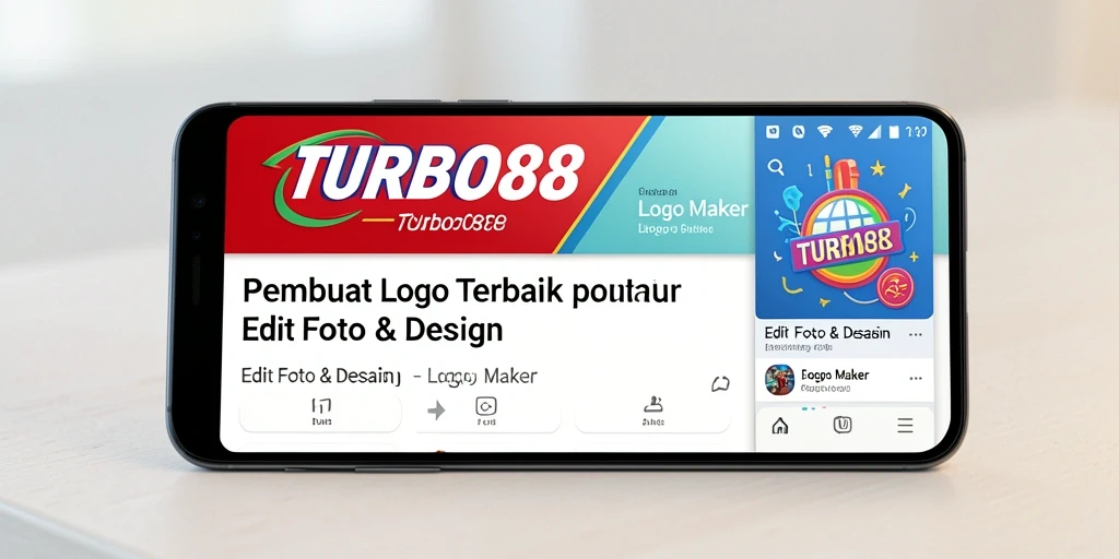 Antarmuka TURBO88 dengan berbagai pilihan alat desain logo.